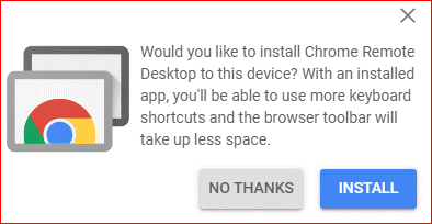 Install Chrome Remote Desktop Extension