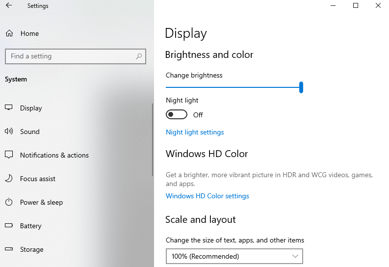 Locate the Display option
