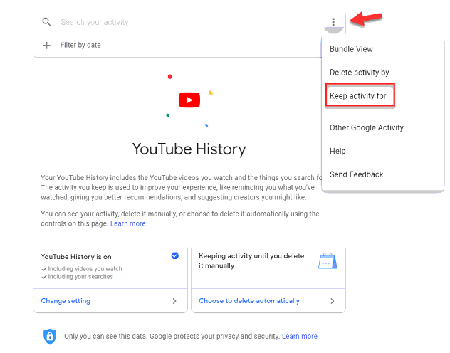 choose Keep activity