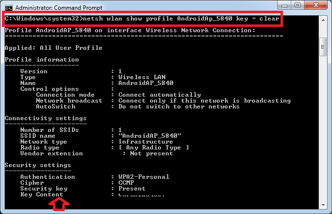 password type in the following command