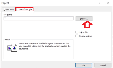 Browse button to navigate