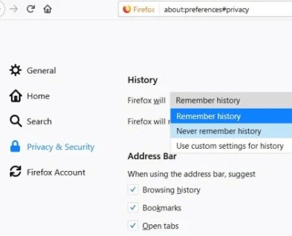 Enable Private Browsing
