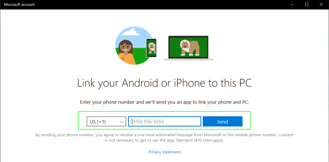 Enter your phone number phone app