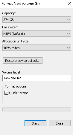 Format The Problematic Drive