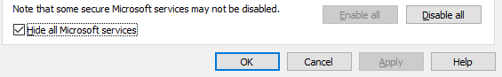 Hide all Microsoft service