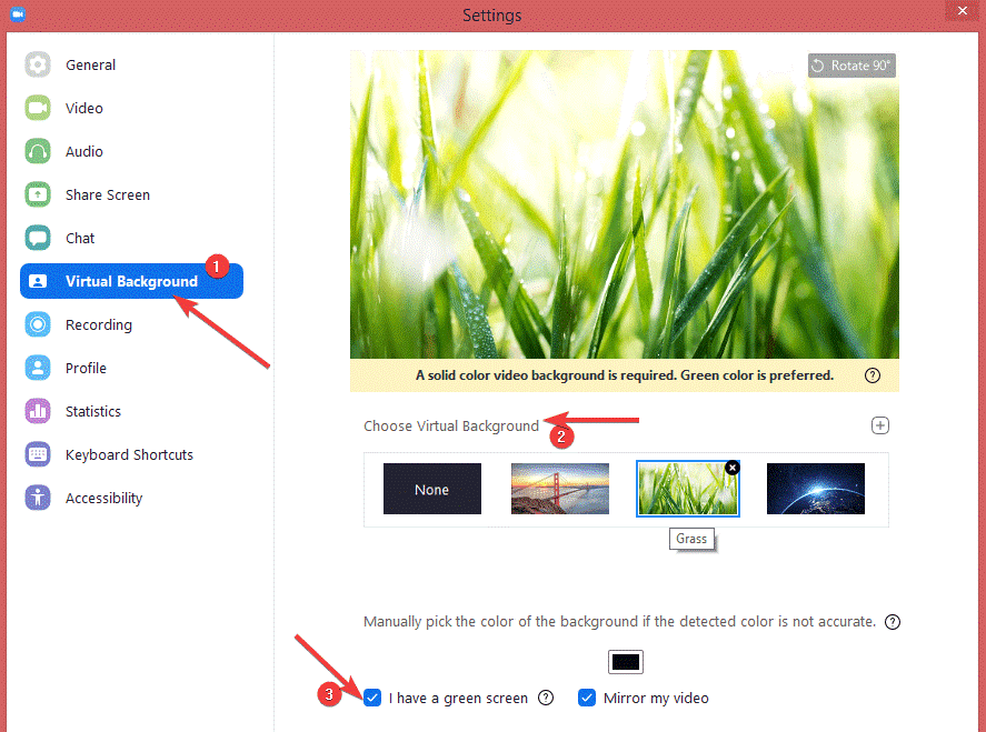 Open Virtual background in Zoom App