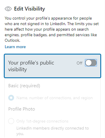 linkedin profile visibility