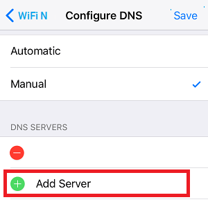 Configure DNS manual and Add server