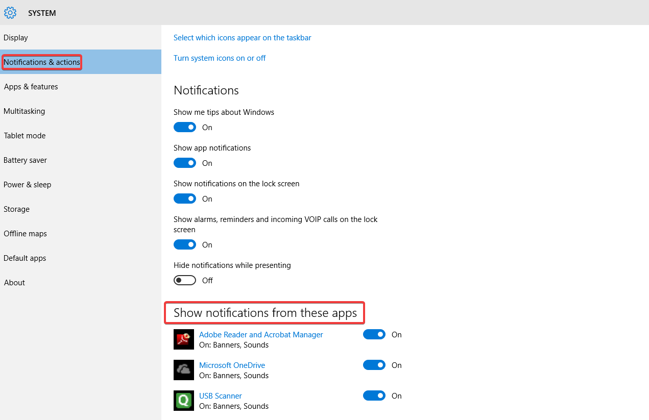 Disable Apps Notifications