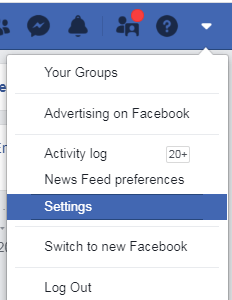 Go to Facebook Setting Option