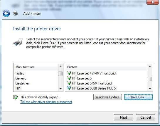 Install Printer Driver