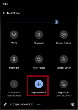 Make use of airplane mode