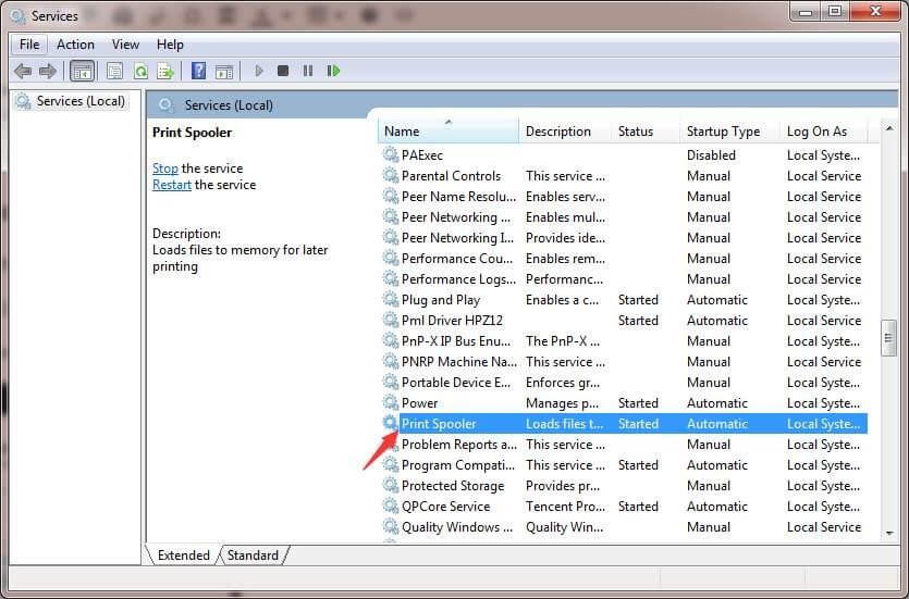 Restart Printer Spooler Service