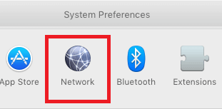 Select network option on system preference