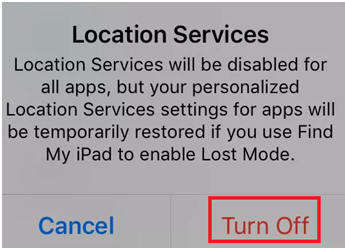 location service turn off