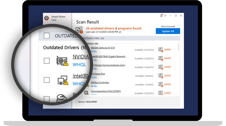 outdated drivers of your system