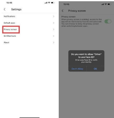 secure Google Drive with Face ID