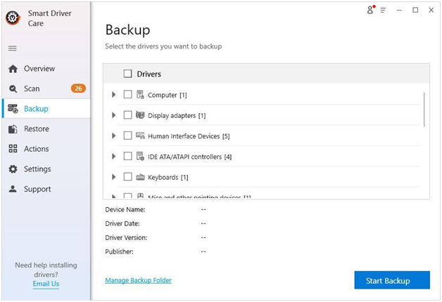smart driver care backup