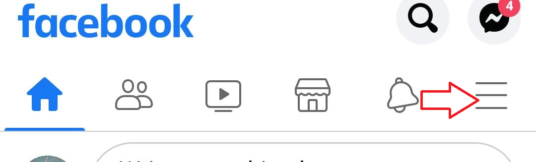 tap on three lines of right corner in facebook app
