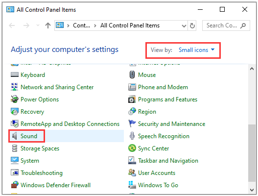 windows control panel