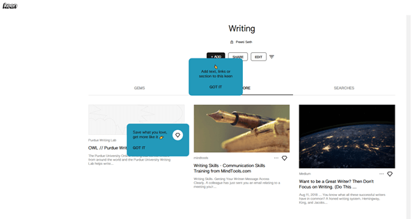 Add share and edit the keen