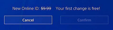 Charges to Change PSN name - Free First Time