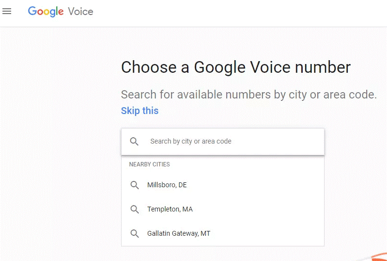 Choose Google Voice Number