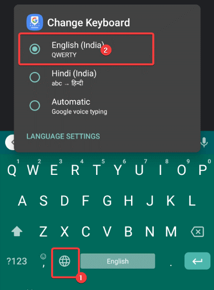 Click on Gboard on Android