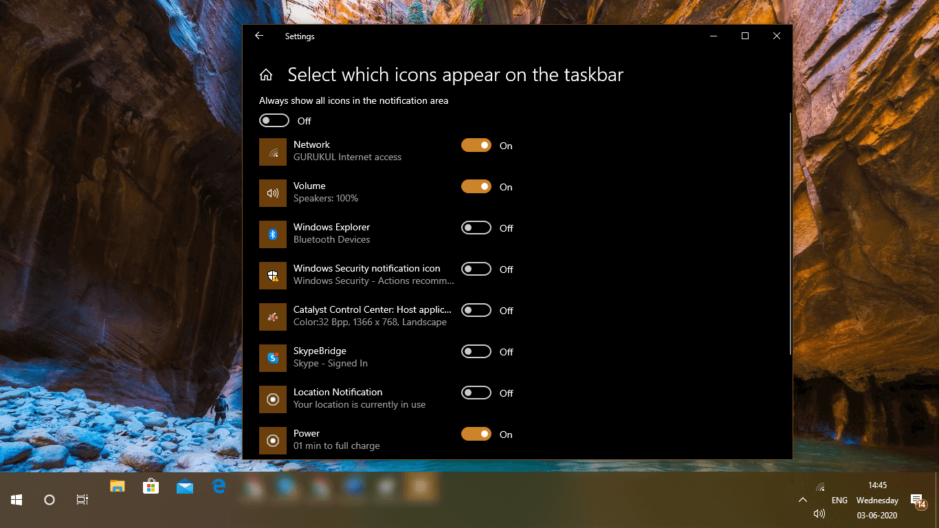Customize Notification Area