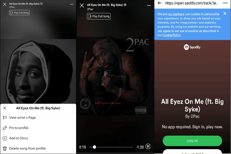 Open the song on Spotify