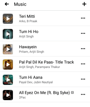 Select Song to Listen on Facebook