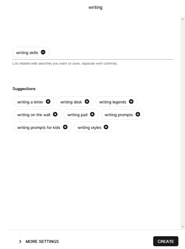 Select Web search suggestions