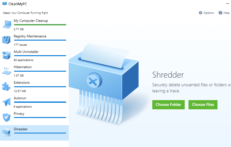 Shredder on CleanMyPC