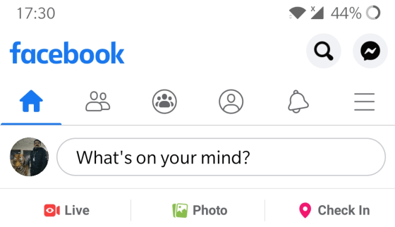 Tap on Facebook Profile Picture