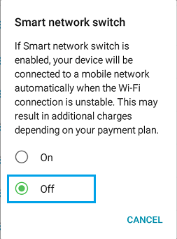 Turn off Switch To Mobile Data