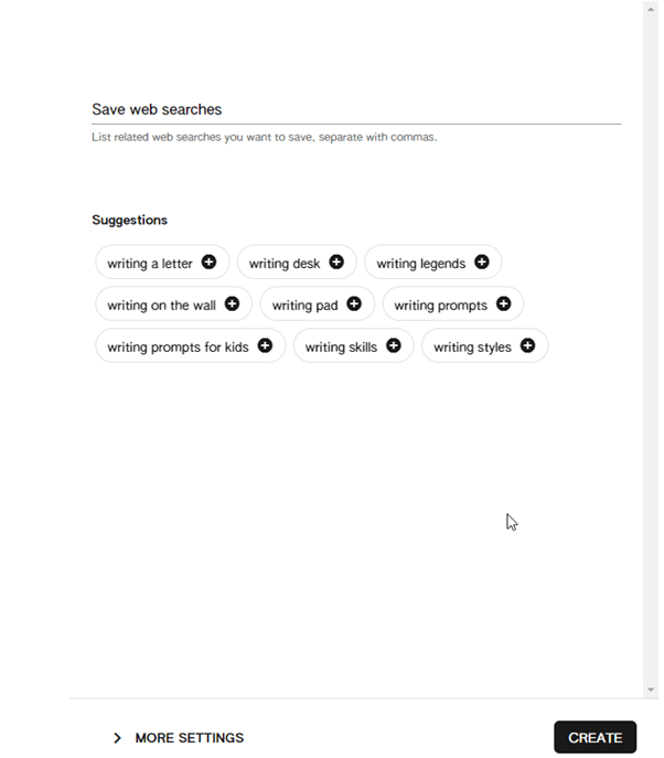 Web search Suggestions