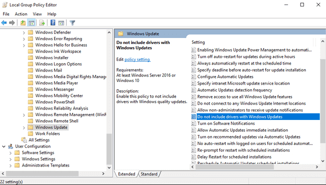disable driver update
