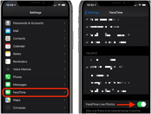facetime live photos