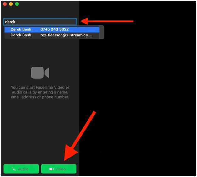 facetime video option