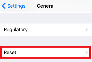 reset network settings iphone