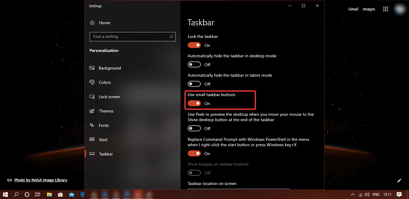 small taskbar buttons