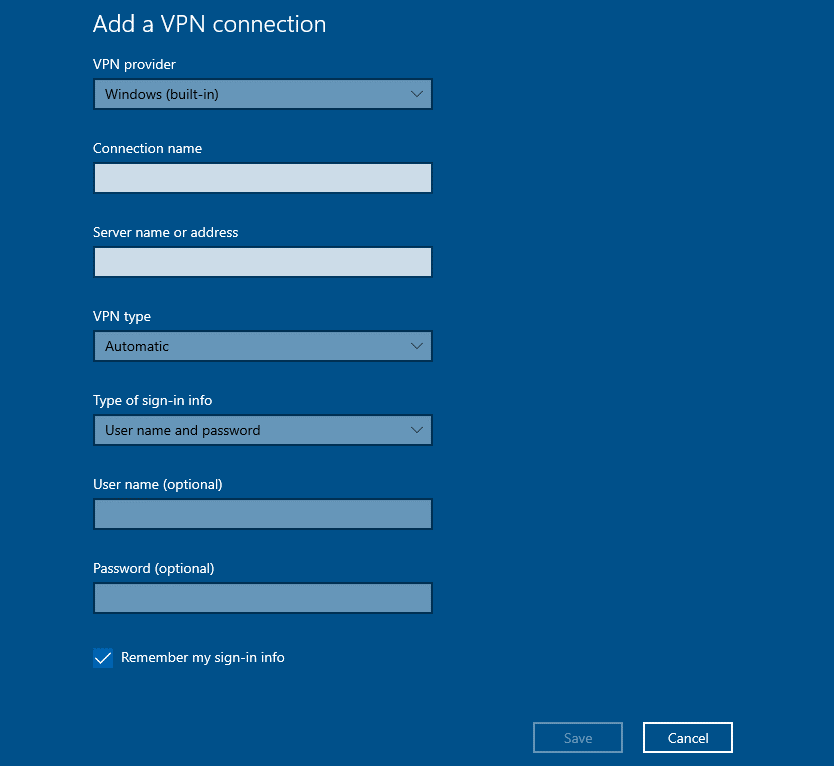 Add A VPN Connection