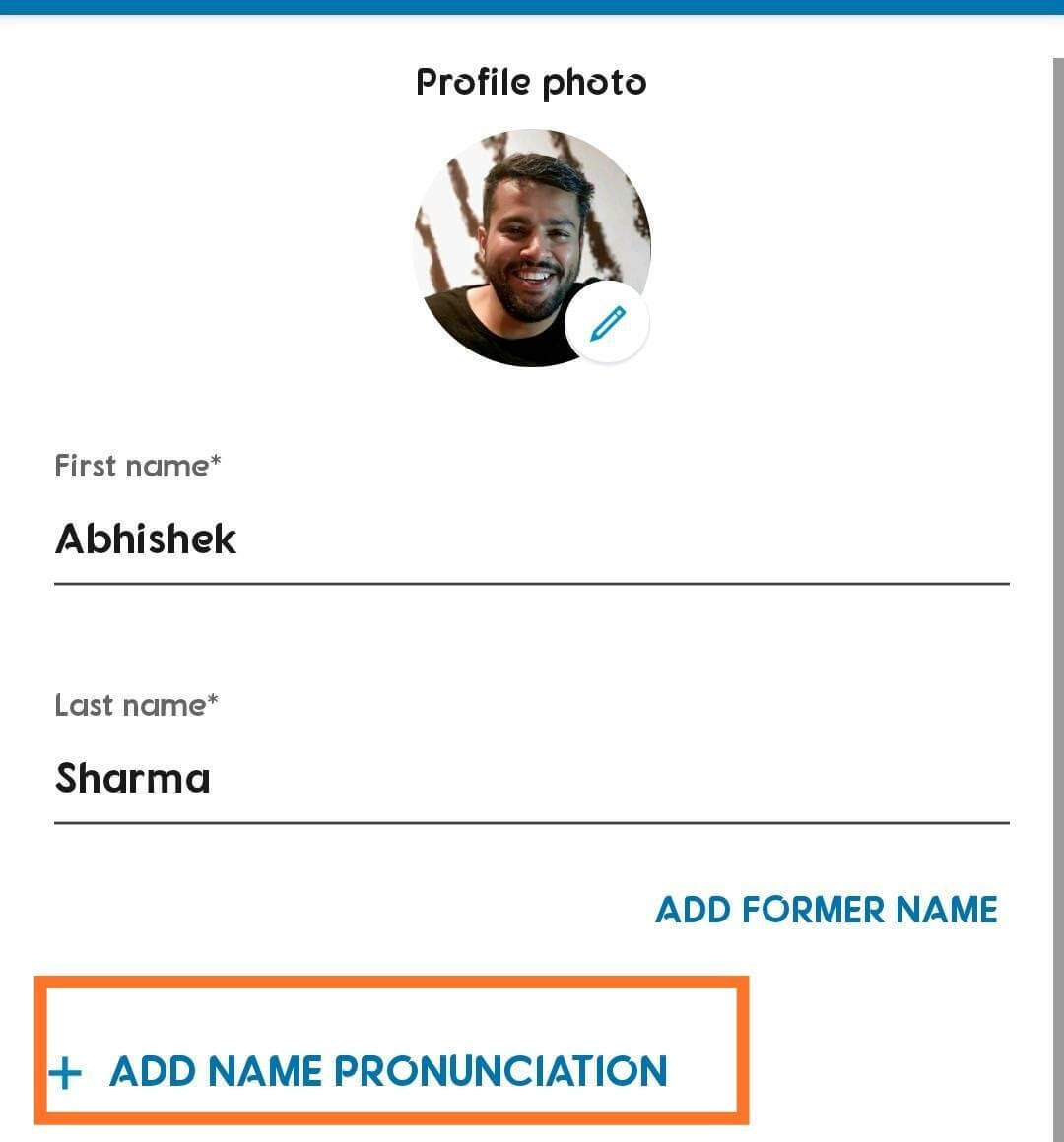Add Name Pronunciation