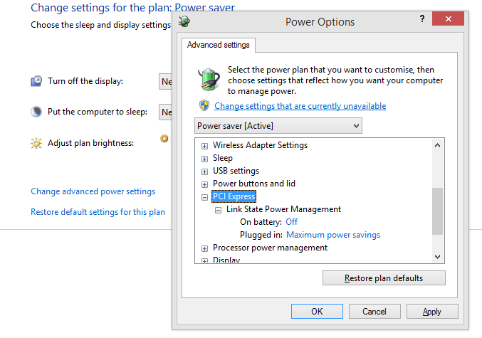 Adjust Power Plan Settings