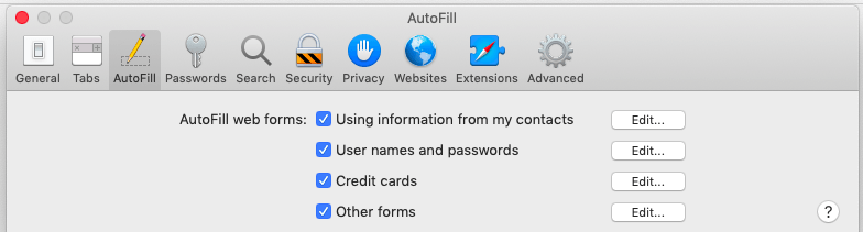 Autofill Categories