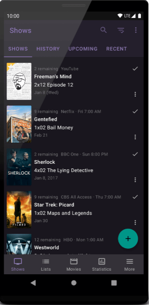 Best TV shows tracker