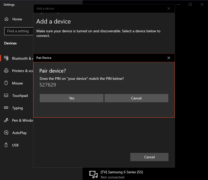 Bluetooth pair a device