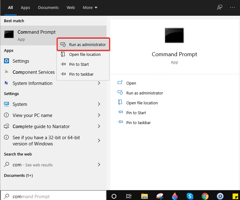Command Prompt - Run as Administrator