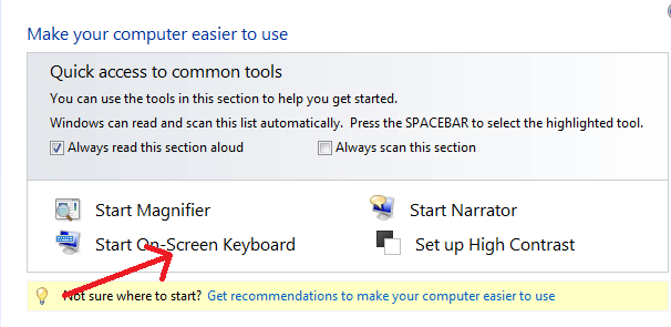 Ease of Access Centre