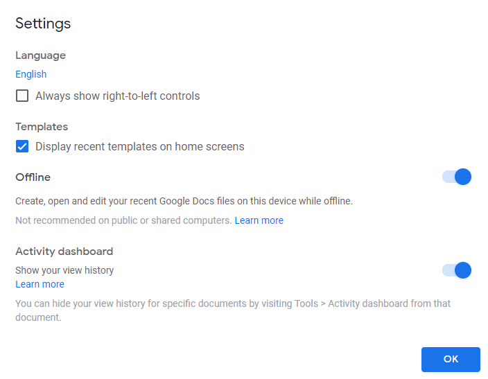 Enable Google Docs Offline Mode
